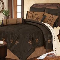 Laredo Chocolate Stars Twin Comforter Set