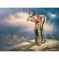 Sacred Storm - Native American Wrapped Canvas by Russ Docken