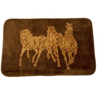 Three Horses Bathroom Rug -Chocolate