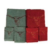 Longhorn Three-Towel Set in Turquoise