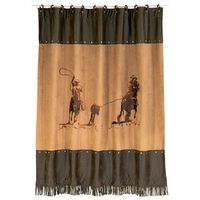 Header and Heeler Faux Suede Shower Curtain
