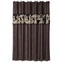 Faux Cawhide Banner Accented Shower Curtain
