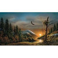 Rustic Framed Museum Canvas Flying Free - Bald Eagles