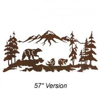 Bear Family Mountain Metal Wall Art