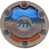 Mountain Scene Bear with Paws Small Round Platter