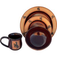 Bucking Bronco in Real Red Glaze Place Setting