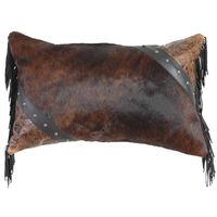Dark Brindled Hair on Hide Lether Accent Pillow