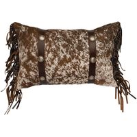 Speckled Hair on HIde with Leather Fringe Pillow