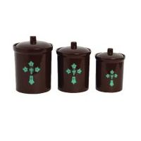Turquoise Cross Canister Set