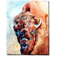 Headmaster - Bison Wrapped Canvas Art Print