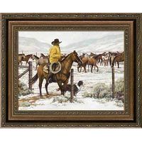 Spring Roundup - Cowboy Framed Canvas Art Print