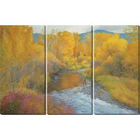 Angler's Autumn Set of 3 Wrapped Canvas Prints