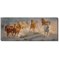 Stone Canyon Run - Horses Wrapped Canvas Art Print