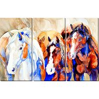 Hay Watch - Horses Wrapped Canvas Art Prints-Set/3