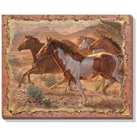 A Cloud of Dust - Horses Wrapped Canvas Art