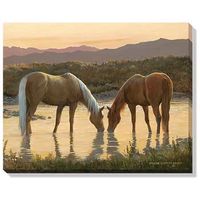 Last Call - Horses  Wrapped Canvas Art