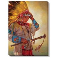 Dressed to Dance - Native American Boy Wrapped Canvas Art Print