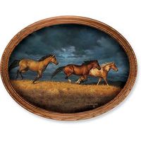Thunder Ridge - Horses Large Canvas Oval