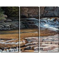 Golden Waters Set of 3 Wrapped Canvas Prints