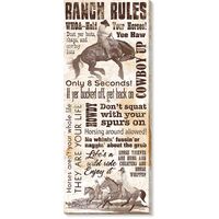 Ranch Rules Wrapped Canvas Sign
