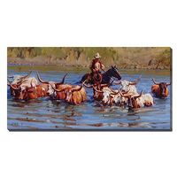 When the Water's Deep - Cowboy Wrapped Canvas Art Print