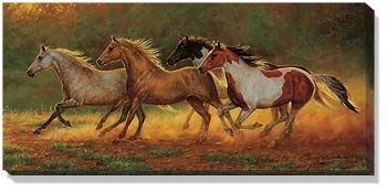 Gold Dust - Horses Wrapped Canvas Art