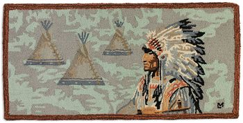Honor the Chief Hooked Wool Rug