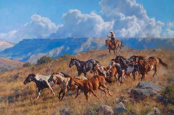 Framed Running Free - Horses Canvas