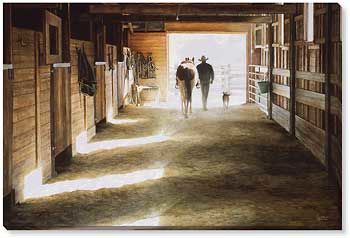 Three to Face the World - Cowboy X-Large Wrapped Canvas Art Print