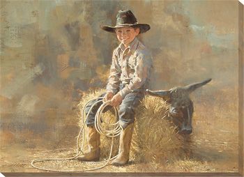 The Roper - Little Cowboy  Wrapped Canvas Art