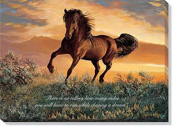 Fire in the Sky - Horse Inspirational Wrapped Canvas Art