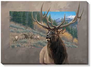Great Game Animals - Elk  Wrapped Canvas Art