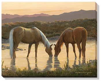 Last Call - Horses  Wrapped Canvas Art