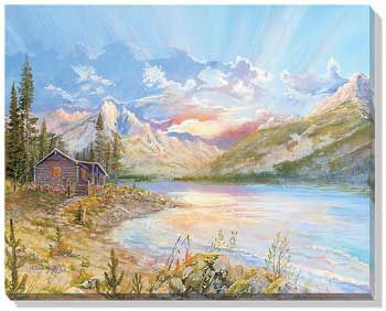 Mountain Hideaway - Cabin  Wrapped Canvas Art