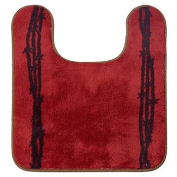 Barbed Wire Bath Rug-Red