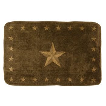 Stars Accented Bath Rug in Chocolate 24" x 36"