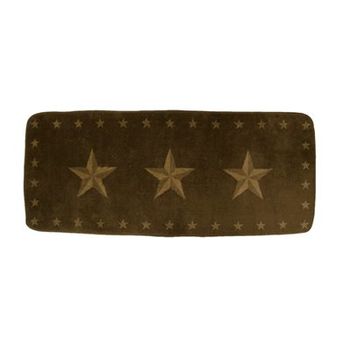 Stars Accented Bath Rug in Chocolate 24" x 60"