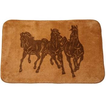 Three Horses Bathroom Rug -Tan