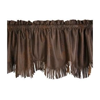 Chocolate Faux Leather Valance