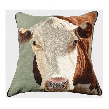 Hereford Needlepoint Pillow 20" x 20"
