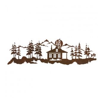 Cabin in the Pines Metal Wall Art