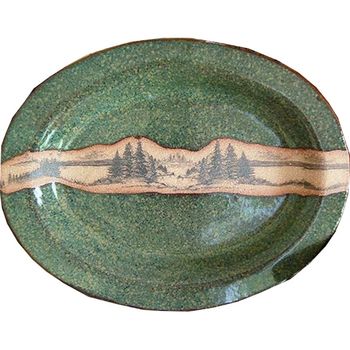 Mountain Scene Small Oval Platter