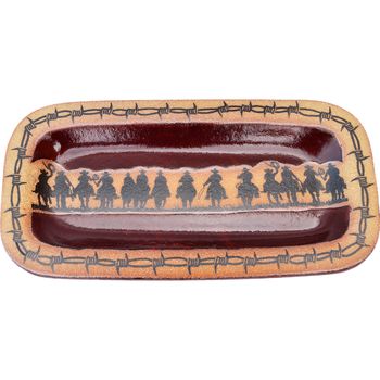 Cowboy Roundup and Barbed Wire Slim Rectangular Platter