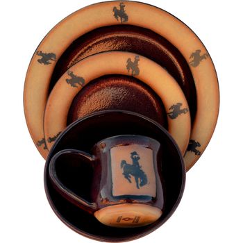 Bucking Bronco in Real Red Glaze Place Setting