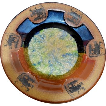 Moose #1 Fused Glass Small Round Platter