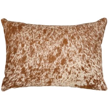 Dark Brown Speckled Hair on Hide Accent Pillow