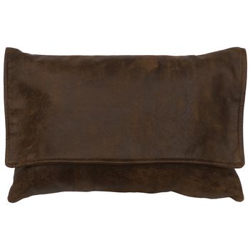 Timber Leather Pillow with Flap