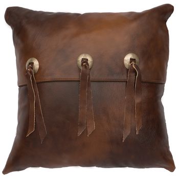 Harness Leather Pillow with Flap