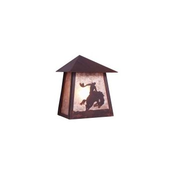 8 Seconds Tri Roof Cowboy Outdoor Sconce
