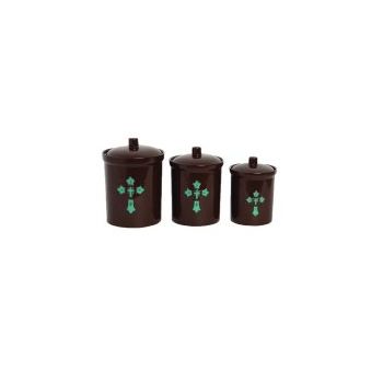 Turquoise Cross Canister Set